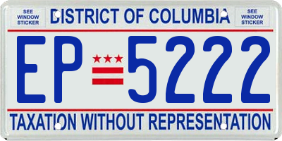 DC license plate EP5222