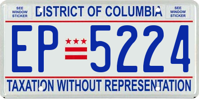 DC license plate EP5224