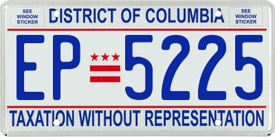DC license plate EP5225