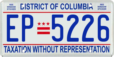 DC license plate EP5226