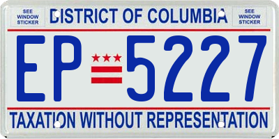 DC license plate EP5227