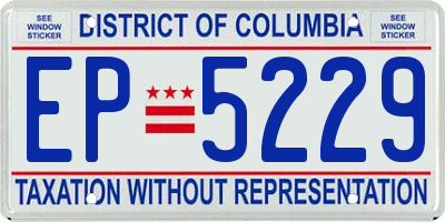 DC license plate EP5229