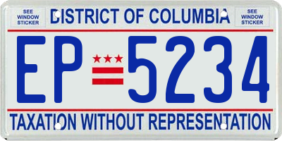 DC license plate EP5234