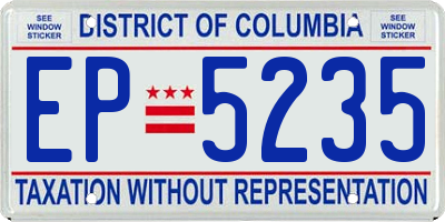 DC license plate EP5235
