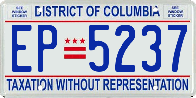 DC license plate EP5237