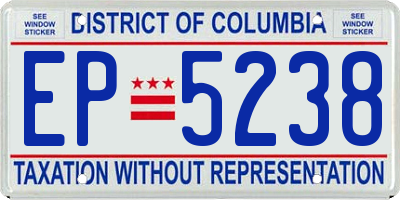 DC license plate EP5238
