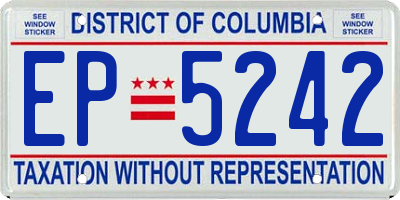 DC license plate EP5242