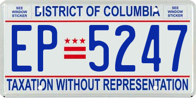 DC license plate EP5247