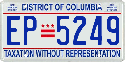DC license plate EP5249