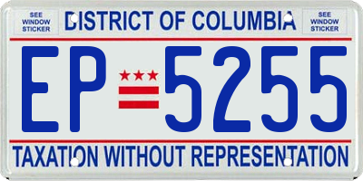 DC license plate EP5255