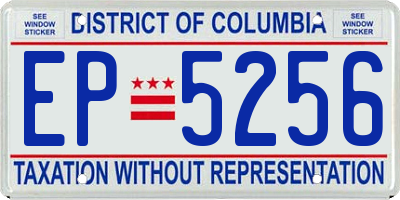 DC license plate EP5256