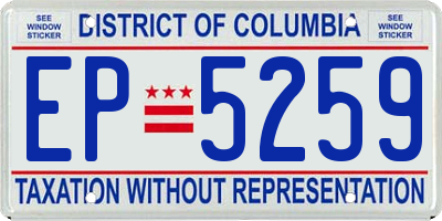 DC license plate EP5259