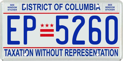 DC license plate EP5260