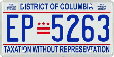 DC license plate EP5263