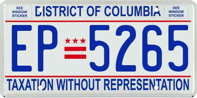 DC license plate EP5265