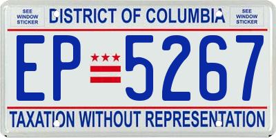 DC license plate EP5267