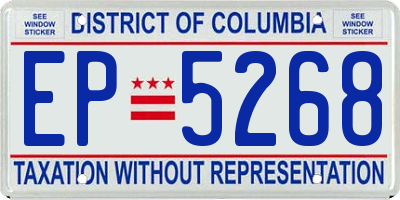 DC license plate EP5268
