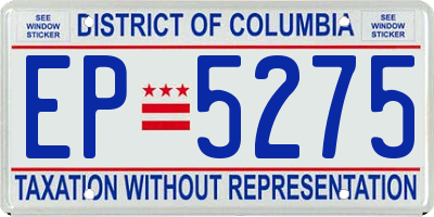 DC license plate EP5275
