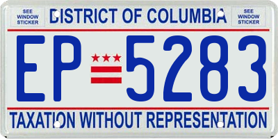 DC license plate EP5283