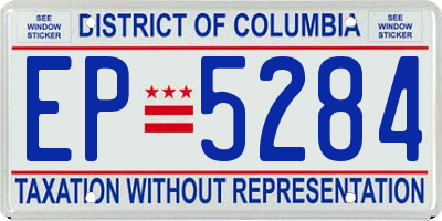 DC license plate EP5284