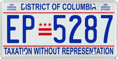 DC license plate EP5287
