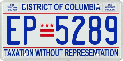 DC license plate EP5289