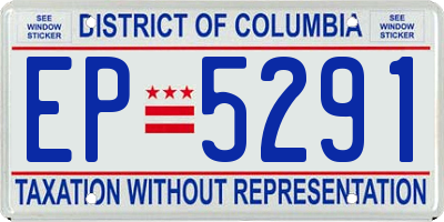DC license plate EP5291
