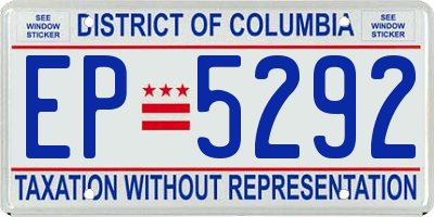 DC license plate EP5292