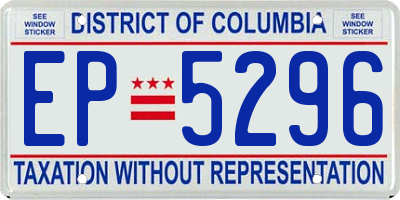 DC license plate EP5296