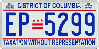 DC license plate EP5299