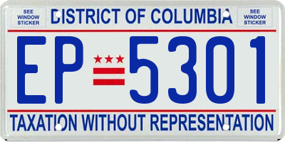 DC license plate EP5301