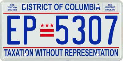 DC license plate EP5307