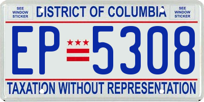 DC license plate EP5308