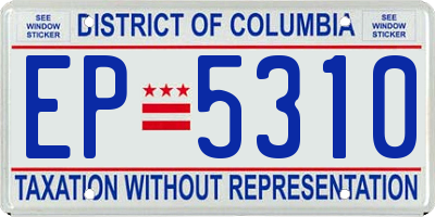 DC license plate EP5310