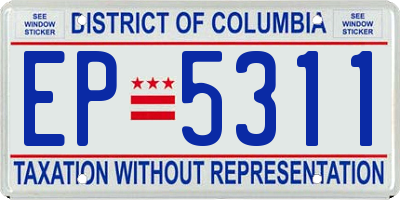 DC license plate EP5311