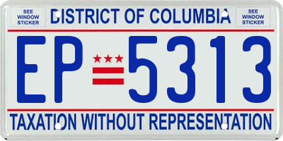 DC license plate EP5313