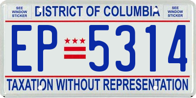 DC license plate EP5314
