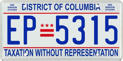 DC license plate EP5315