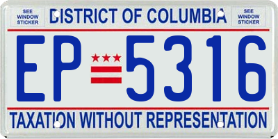 DC license plate EP5316