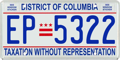 DC license plate EP5322