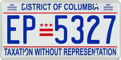 DC license plate EP5327