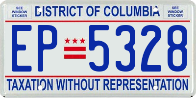 DC license plate EP5328