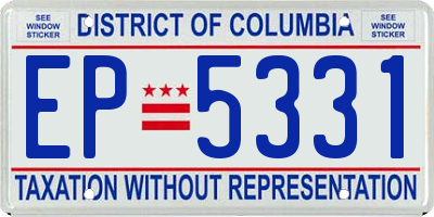 DC license plate EP5331