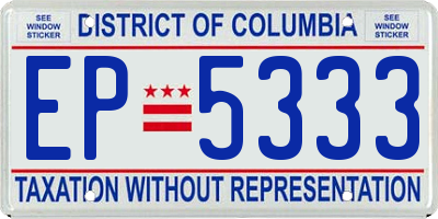 DC license plate EP5333