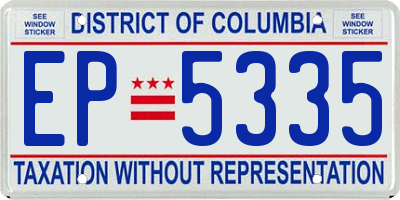 DC license plate EP5335