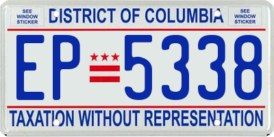 DC license plate EP5338