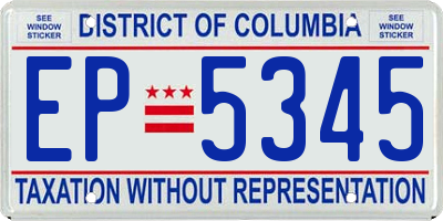 DC license plate EP5345