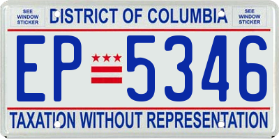 DC license plate EP5346