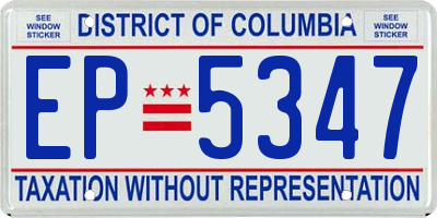 DC license plate EP5347