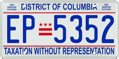 DC license plate EP5352